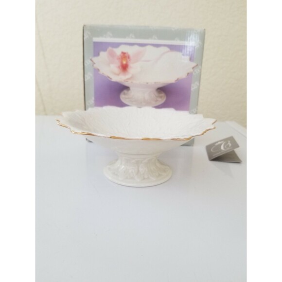 Whitehall Crown Classics Compote Footed Candy Dish 18K Rim NIB Fine Porcelain - Picture 2 of 2